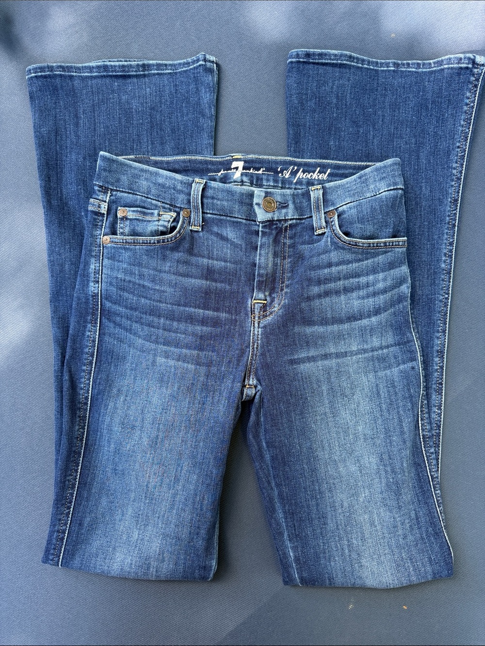 7 for all mankind blue flared jeans